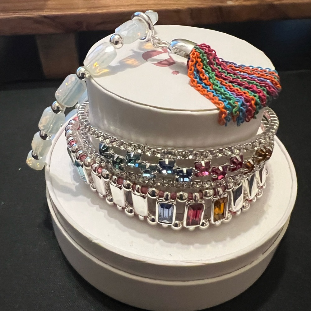 Silver Bracelet with Crystal Embellishments